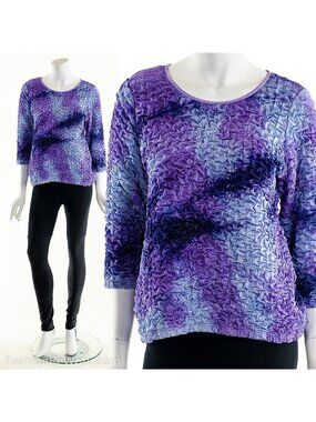 Purple Crush Popcorn Crinkle Top 90s Y2K Plisse Top
